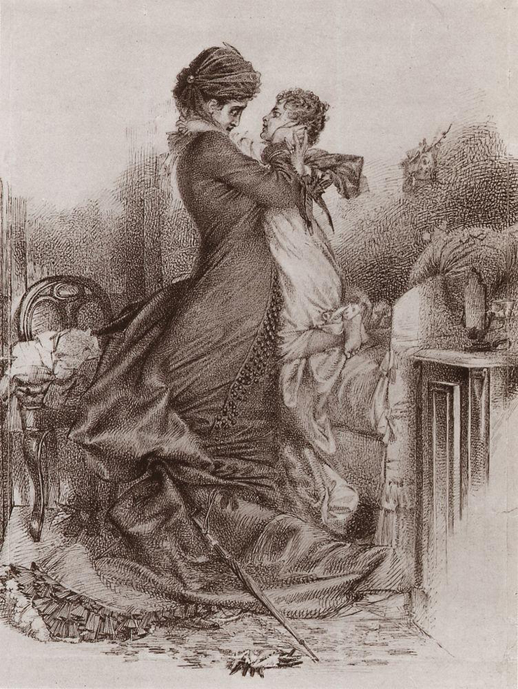 Michail Wrubel: Anna Karenina mit ihrem Sohn, 1878